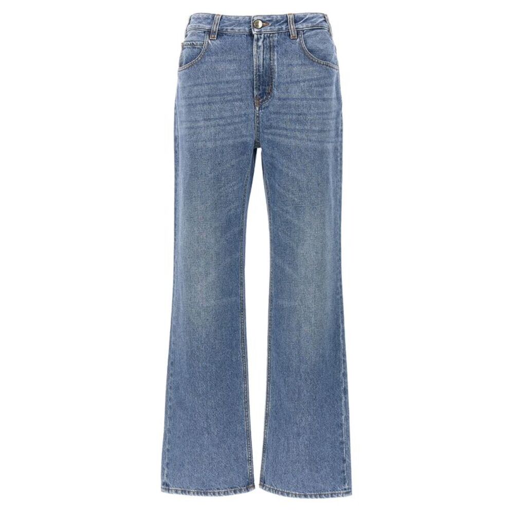 Chloé Blue Cotton High-Waisted Women's Jean
